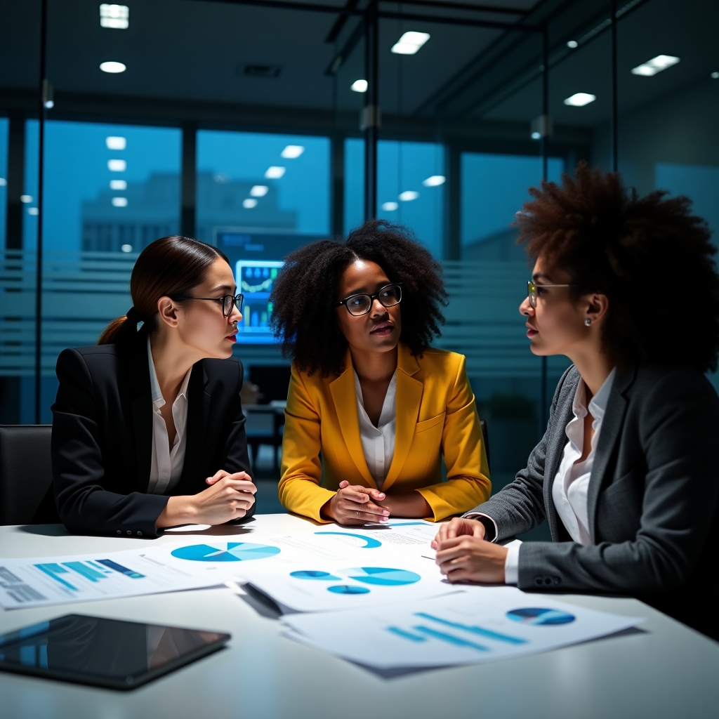 Женщины обсуждают финансовые стратегии